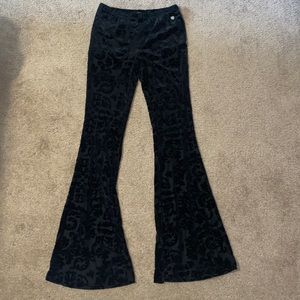 Dressy flare velvet leggings